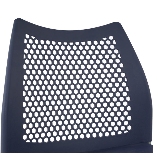 English Elm HERCULES Stack Chair with Air-Vent Back and Ergonomic Design for Comfortable, Durable Seating Solutions Navy Plastic/Gray Frame RUT-NC498-NV-GG