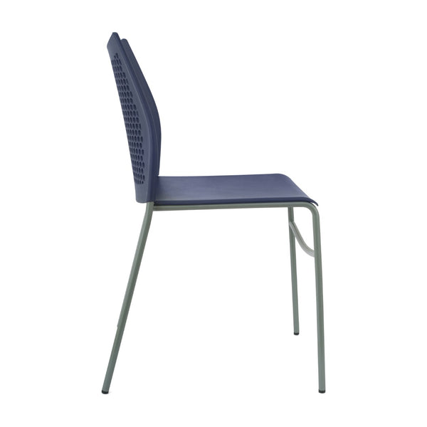 English Elm HERCULES Stack Chair with Air-Vent Back and Ergonomic Design for Comfortable, Durable Seating Solutions Navy Plastic/Gray Frame RUT-NC498-NV-GG
