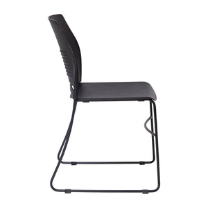 English Elm HERCULES Series Commercial Grade 660 lb Capacity Stack Chair with Comfort Design & Space-Saving Features Black RUT-NC499A-BK-GG
