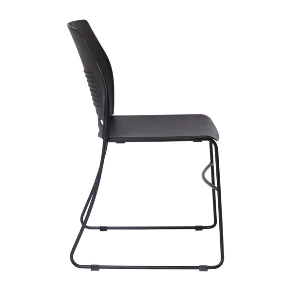 English Elm HERCULES Series Commercial Grade 660 lb Capacity Stack Chair with Comfort Design & Space-Saving Features Black RUT-NC499A-BK-GG