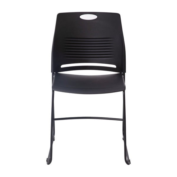 English Elm HERCULES Series Commercial Grade 660 lb Capacity Stack Chair with Comfort Design & Space-Saving Features Black RUT-NC499A-BK-GG