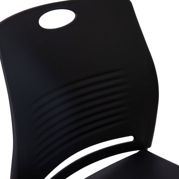 English Elm HERCULES Series Commercial Grade 660 lb Capacity Stack Chair with Comfort Design & Space-Saving Features Black RUT-NC499A-BK-GG