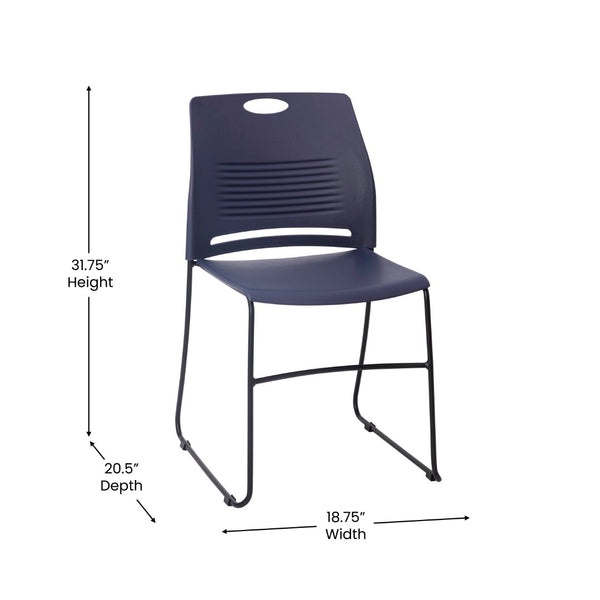 English Elm HERCULES Series Commercial Grade 660 lb Capacity Stack Chair with Comfort Design & Space-Saving Features Navy RUT-NC499A-NAVY-GG