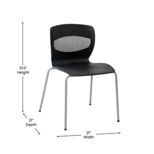 English Elm HERCULES Ergonomic Stack Chair with 770 lb Capacity, Durable Steel Frame, Ideal for High-Traffic Spaces Black RUT-NC618-BK-GG