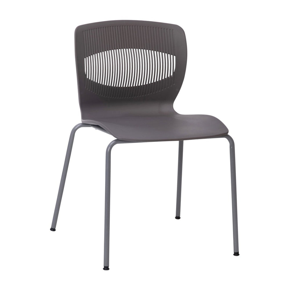 English Elm HERCULES Ergonomic Stack Chair with 770 lb Capacity, Durable Steel Frame, Ideal for High-Traffic Spaces Gray RUT-NC618-GY-GG