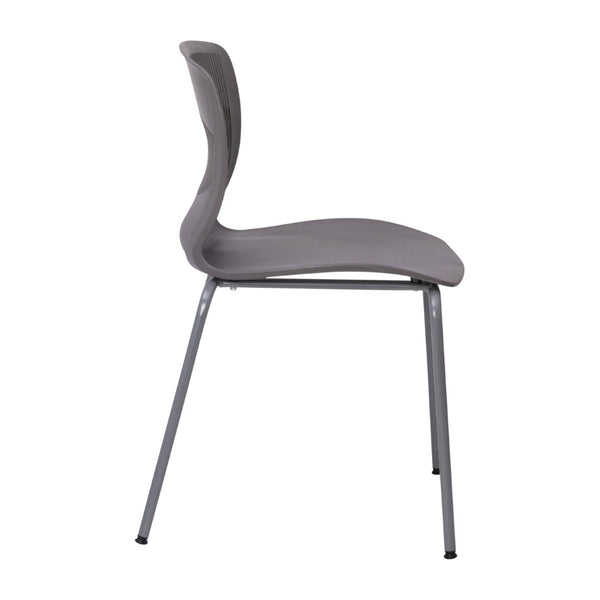 English Elm HERCULES Ergonomic Stack Chair with 770 lb Capacity, Durable Steel Frame, Ideal for High-Traffic Spaces Gray RUT-NC618-GY-GG