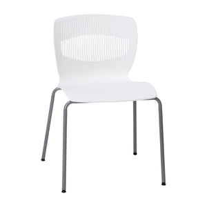 English Elm HERCULES Ergonomic Stack Chair with 770 lb Capacity, Durable Steel Frame, Ideal for High-Traffic Spaces White RUT-NC618-WH-GG