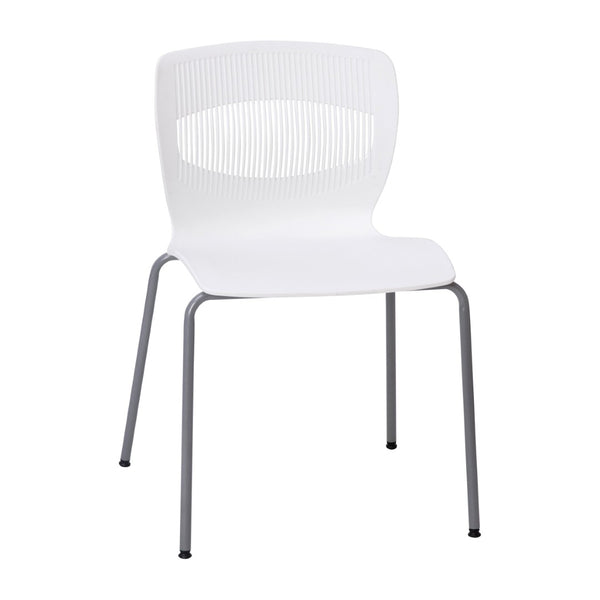 English Elm HERCULES Ergonomic Stack Chair with 770 lb Capacity, Durable Steel Frame, Ideal for High-Traffic Spaces White RUT-NC618-WH-GG