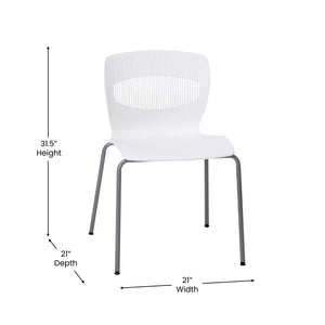 English Elm HERCULES Ergonomic Stack Chair with 770 lb Capacity, Durable Steel Frame, Ideal for High-Traffic Spaces White RUT-NC618-WH-GG