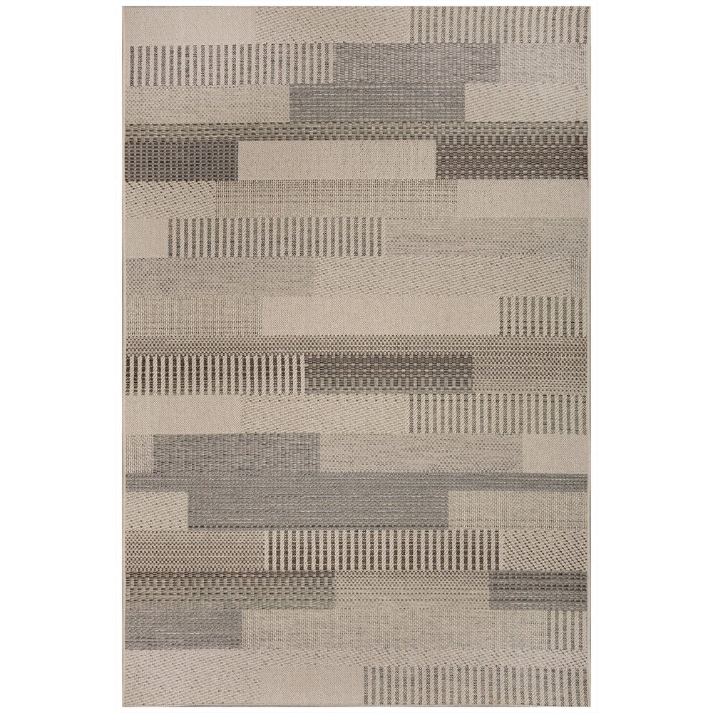 Trans Ocean Liora Manne Riviera Bands Indoor/Outdoor Area Rug - Stylish Geometric Design For Modern Spaces Natural Polypropylene Rva57684612