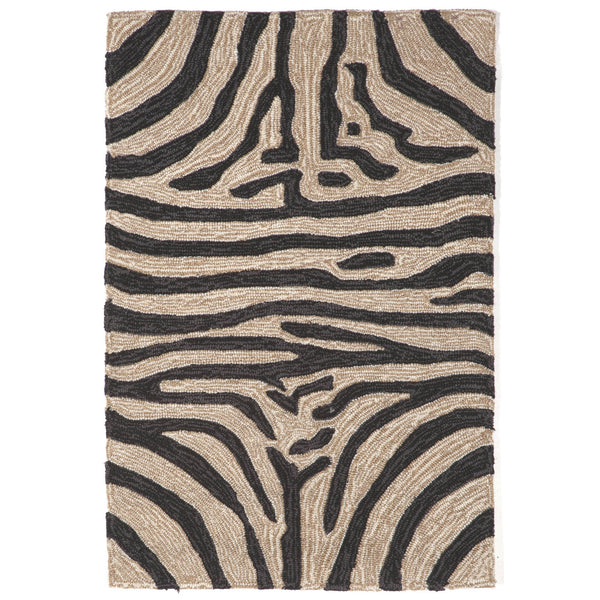 Trans Ocean Liora Manne Ravella Indoor/Outdoor Durable Zebra Print Area Rug - Stylish Addition To Any Space Black Polypropylene,Acrylic Rvl23203348