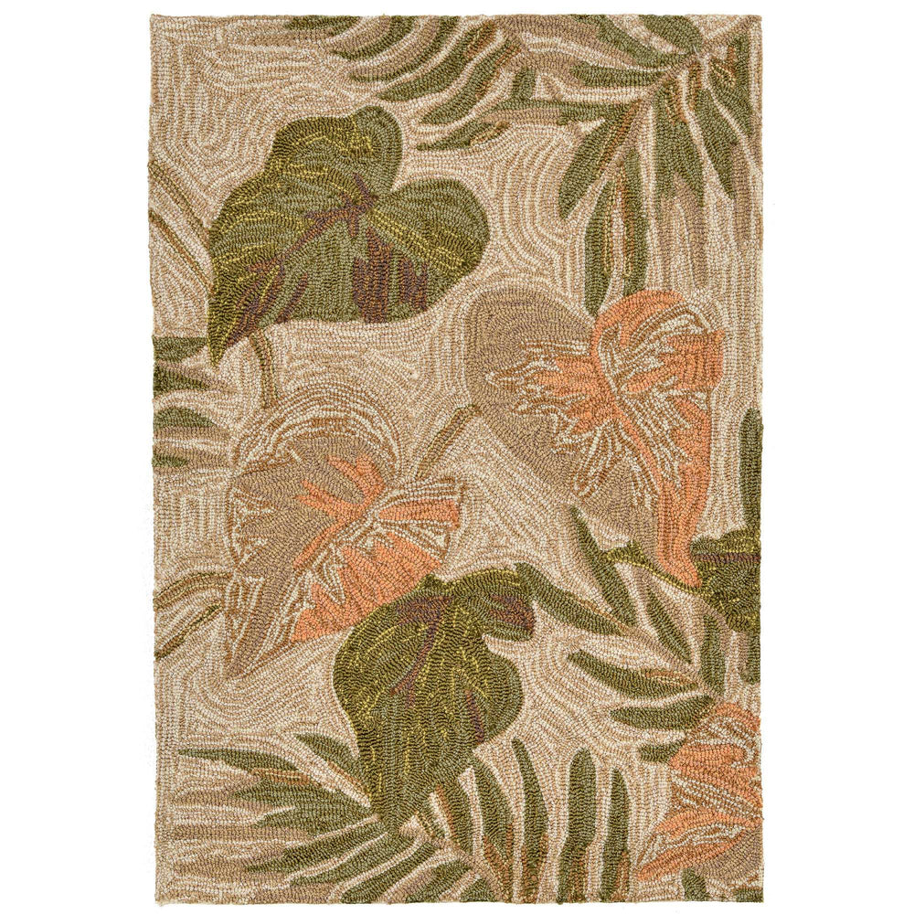 Trans Ocean Liora Manne Ravella Tropical Leaf Indoor/Outdoor Area Rug - Vibrant Botanical Decor For Any Space Natural Polypropylene,Acrylic Rvl23206612