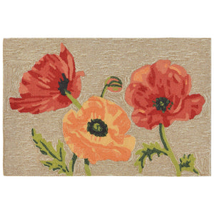 Trans Ocean Liora Manne Ravella Icelandic Poppies Area Rug - Stunning Botanical Design For Indoor/Outdoor Spaces Natural Polypropylene,Acrylic Rvl23227212