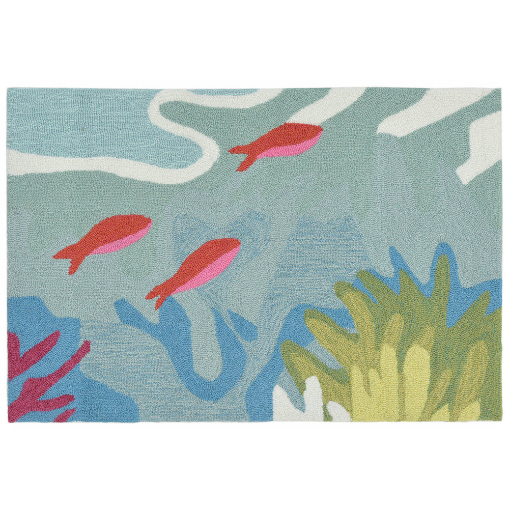 Trans Ocean Liora Manne Ravella Ocean View Hand-tufted Area Rug For Indoor/Outdoor Spaces - Stylish & Durable Blue Polypropylene,Acrylic Rvl23227503