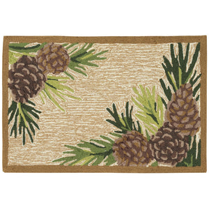 Trans Ocean Liora Manne Ravella Forest Border Indoor/Outdoor Area Rug - Botanical Pinecone Design For Any Space Natural Polypropylene,Acrylic Rvl23230712