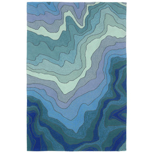 Trans Ocean Liora Manne Ravella Mykonos Indoor/Outdoor Area Rug - Coastal Contemporary Design For Any Space Blue Polypropylene,Acrylic Rvl46226703