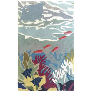 Trans Ocean Liora Manne Ravella Ocean View Hand-tufted Area Rug For Indoor/Outdoor Spaces - Stylish & Durable Blue Polypropylene,Acrylic Rvl46227503