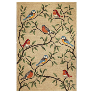 Trans Ocean Liora Manne Ravella Birds On Branches Indoor/Outdoor Area Rug - Whimsical Garden Decor Piece Natural Polypropylene,Acrylic Rvl46227012
