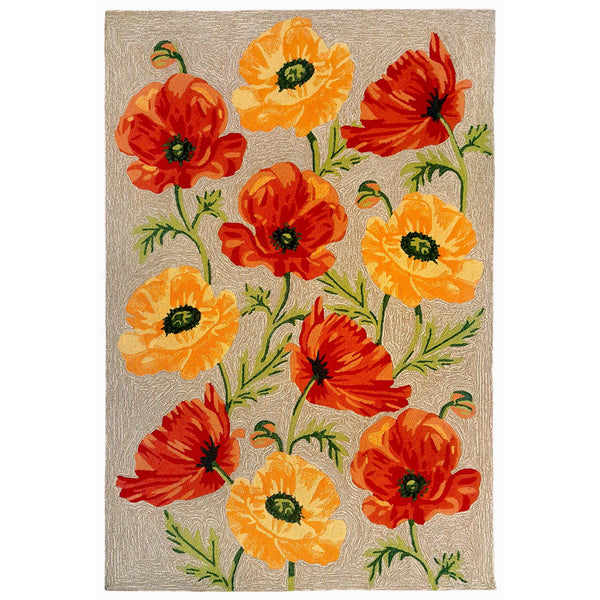 Trans Ocean Liora Manne Ravella Icelandic Poppies Area Rug - Stunning Botanical Design For Indoor/Outdoor Spaces Natural Polypropylene,Acrylic Rvl46227212