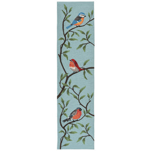 Trans Ocean Liora Manne Ravella Birds On Branches Indoor/Outdoor Area Rug - Whimsical Garden Decor Piece Blue Polypropylene,Acrylic Rvlr8227004