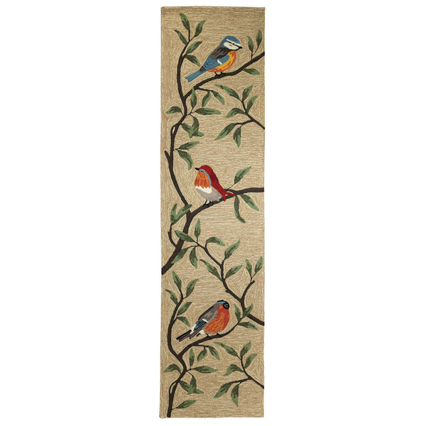 Trans Ocean Liora Manne Ravella Birds On Branches Indoor/Outdoor Area Rug - Whimsical Garden Decor Piece Natural Polypropylene,Acrylic Rvlr8227012