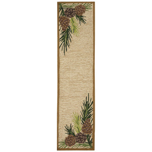 Trans Ocean Liora Manne Ravella Forest Border Indoor/Outdoor Area Rug - Botanical Pinecone Design For Any Space Natural Polypropylene,Acrylic Rvlr8230712
