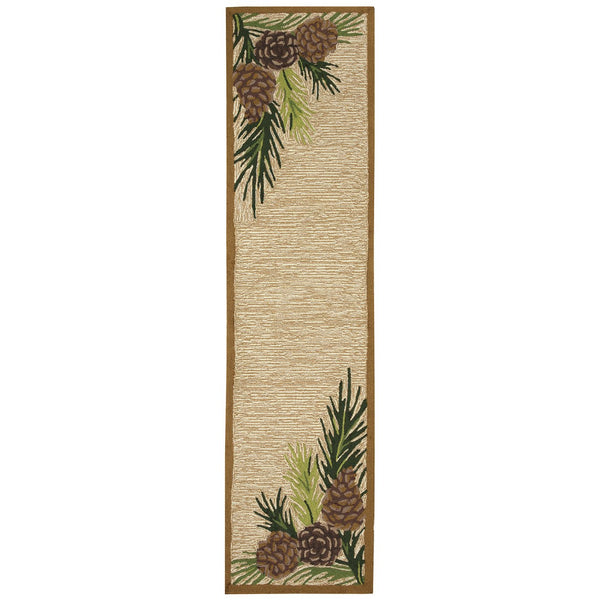 Trans Ocean Liora Manne Ravella Forest Border Indoor/Outdoor Area Rug - Botanical Pinecone Design For Any Space Natural Polypropylene,Acrylic Rvlr8230712