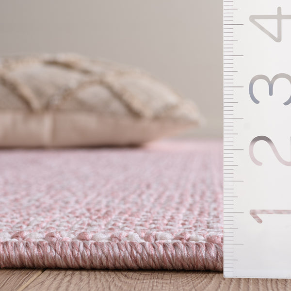 Safavieh River Soft Pink And Ivory Area Rug — Low-Pile, Power-Loomed In Turkey, Durable Polyester Blend, 5X7 Accent 5'-3" x 7'-6" RVR600U-5
