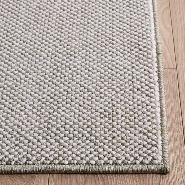 Safavieh River Green & Ivory Runner Rug — Low-Profile 3/8" Pile, Stain-Resistant Polyester Blend For Hallways 2'-2" x 8'-0" RVR600Y-28