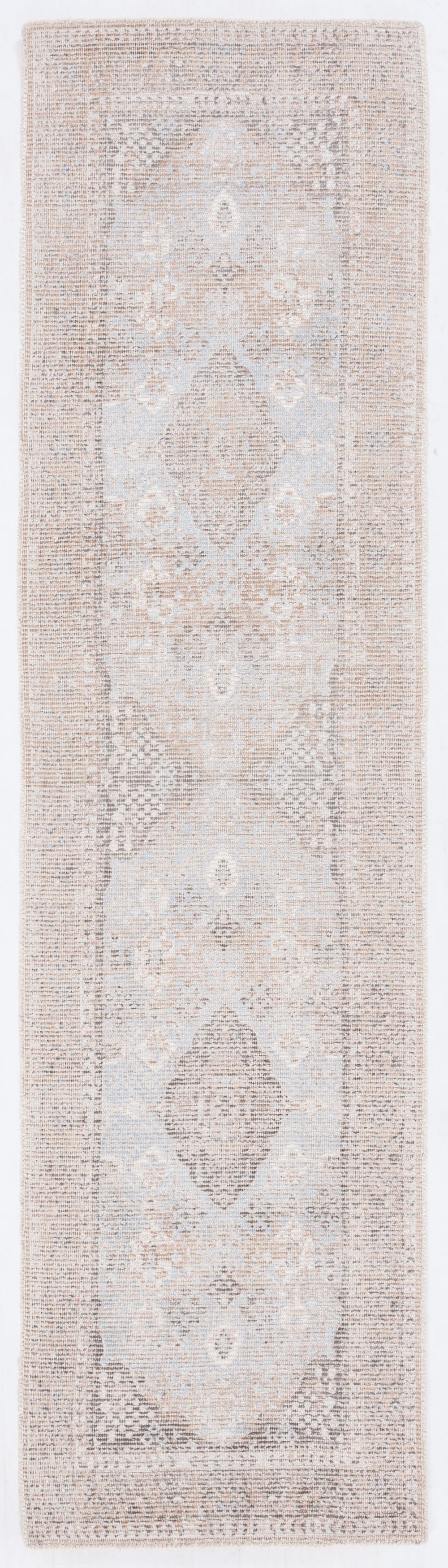 Safavieh Restoration Hand‑Loomed Beige Sand Runner Rug — Vintage Medallion Design, Wool‑Viscose Blend Comfort 2'-3" x 21'-0" RVT703B-221