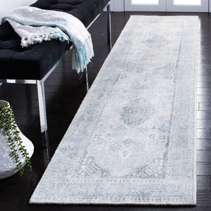 Safavieh Restoration Hand-Loomed 9X12 Wool-Viscose Area Rug – Vintage-Inspired Grey And Light Blue Elegance 2'-3" x 13'-0" RVT708F-213