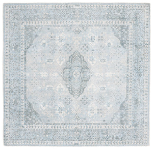 Safavieh Restoration Hand‑Loomed 9X12 Wool‑Viscose Rug In Grey & Light Blue — Plush Low‑Pile Vintage Elegance 4'-0" x 4'-0" RVT708F-4SQ