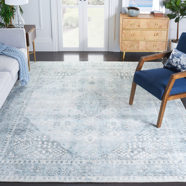 Safavieh Restoration Hand-Loomed 9X12 Wool-Viscose Area Rug – Vintage-Inspired Grey And Light Blue Elegance 2'-3" x 13'-0" RVT708F-213