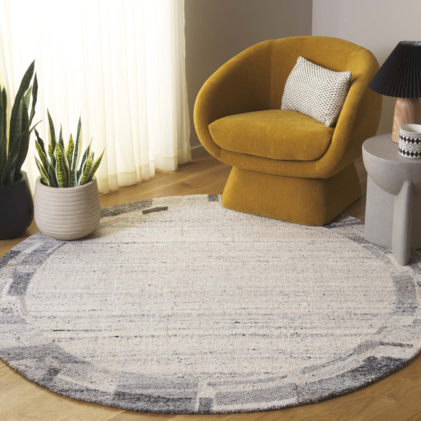 Safavieh Restoration Vintage Area Rug: Hand-tufted Indian Craftsmanship With Timeless Elegance & Comfort Grey ,Beige 80% Wool 20% Cotton Rvt801f-6sq