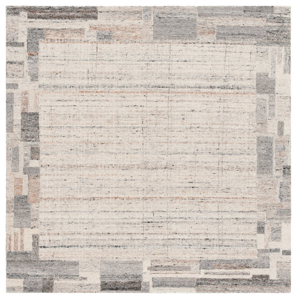 Safavieh Restoration Vintage Area Rug: Hand-tufted Indian Craftsmanship With Timeless Elegance & Comfort Grey ,Beige 80% Wool 20% Cotton Rvt801f-6sq