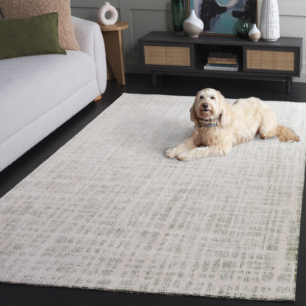 Safavieh Restoration Modern Hand-tufted Area Rug In Navy And Ivory - Elevate Your Living Space Today! Green ,Ivory 60% Cotton,40% Polyester Rvt902y-9