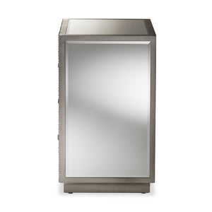 Baxton Studio Baxton Studio Edeline Glamour Mirrored 3-Drawer Cabinet with Beaded Trim & Crystal Pulls for Storage RXF-679