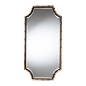 Baxton Studio Baxton Studio Lieven Iron Frame Art Deco Wall Mirror with Scalloped Bamboo Motif RXW-10798-Gold