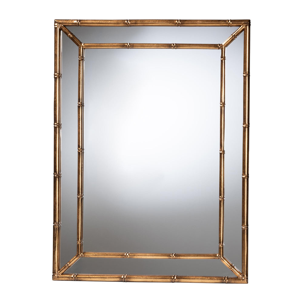 Baxton Studio Baxton Studio Adeliza Bamboo Inspired Iron Frame Accent Mirror for Entryways RXW-11027-Wall Mirror