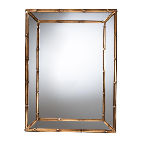 Baxton Studio Baxton Studio Adeliza Bamboo Inspired Iron Frame Accent Mirror for Entryways RXW-11027-Wall Mirror