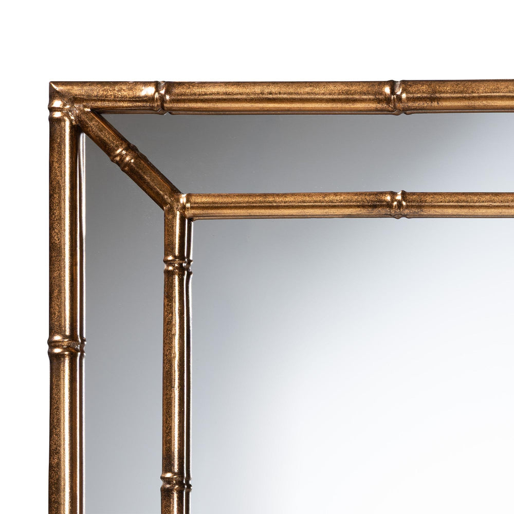 Baxton Studio Baxton Studio Adeliza Bamboo Inspired Iron Frame Accent Mirror for Entryways RXW-11027-Wall Mirror