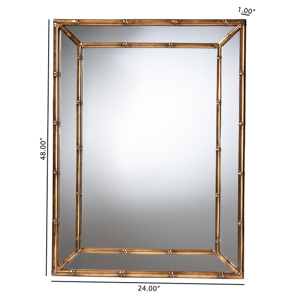 Baxton Studio Adeliza Bamboo Inspired Iron Frame Accent Mirror for Entryways