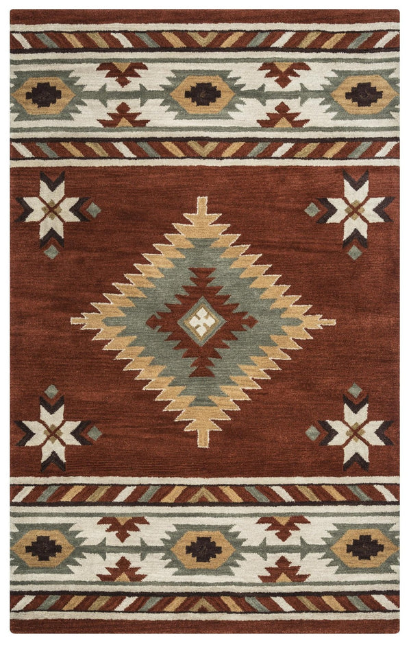 Alora Decor Ryder Hand-Tufted 100% Wool Southwestern Area Rug In Brown Tan Gray — Plush, Durable, Natural 9' x 12' RYDRY100000560912