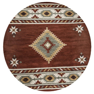 Alora Decor Ryder Hand-Tufted 100% Wool Rug With Modern Southwestern Palette — Plush, Durable, Rustic Chic 8' x 8' RYDRY1000005608RD