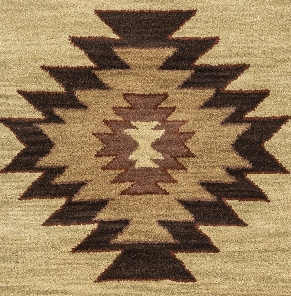 Alora Decor Ryder Hand-Tufted Wool Rug With Southwestern Motifs In Warm Browns And Subtle Gray Accents For Rooms 8' x 8' RYDRY1002000408RD