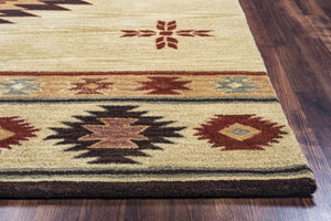 Alora Decor Ryder Hand-Tufted Wool Rug With Southwestern Motifs In Warm Browns And Subtle Gray Accents For Rooms 8' x 8' RYDRY1002000408RD