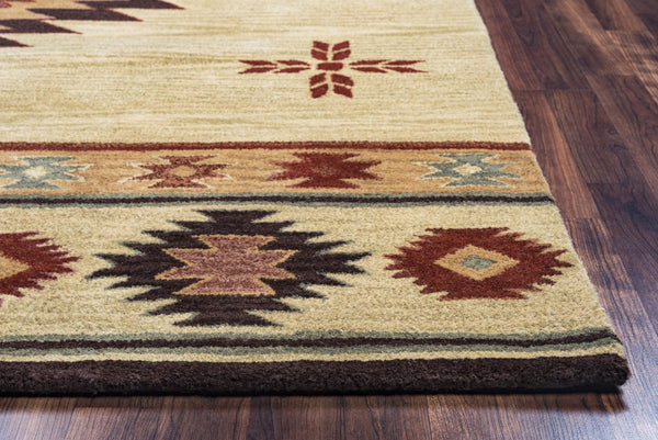 Alora Decor Ryder Hand-Tufted Wool Rug With Southwestern Motifs In Warm Browns And Subtle Gray Accents For Rooms 8' x 8' RYDRY1002000408RD
