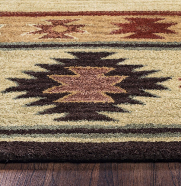 Alora Decor Ryder Hand-Tufted Wool Rug With Southwestern Motifs In Warm Browns And Subtle Gray Accents For Rooms 8' x 8' RYDRY1002000408RD