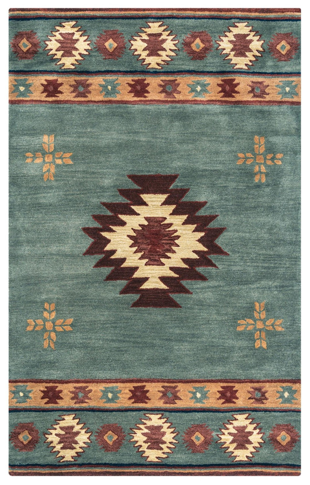 Alora Decor Ryder Hand-Tufted 100% Wool Southwestern Rug With Dense Cut-Loop Pile For Cozy Lodge Style 8' x 10' RYDRY100300300810