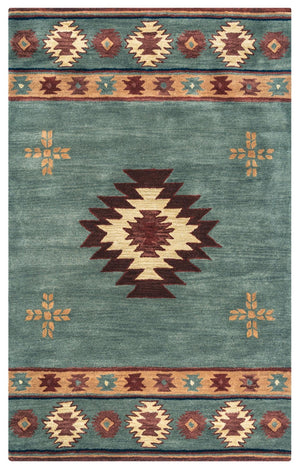 Alora Decor Ryder Hand-Tufted 100% Wool Southwestern Rug With Dense Cut-Loop Pile For Cozy Lodge Style 8' x 10' RYDRY100300300810
